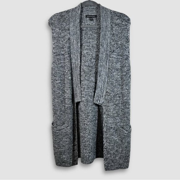 Banana Republic Knitted Gray Open Front Cardigan Merino Wool Blend Size Medium - Picture 1 of 13